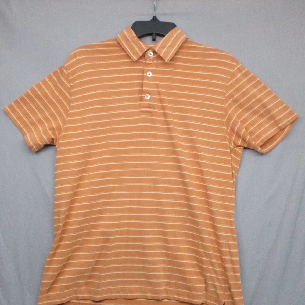 Banana Republic Short Sleeve Stripe Polo Shirt Brown (Sand Stone)‎ Men Size | S